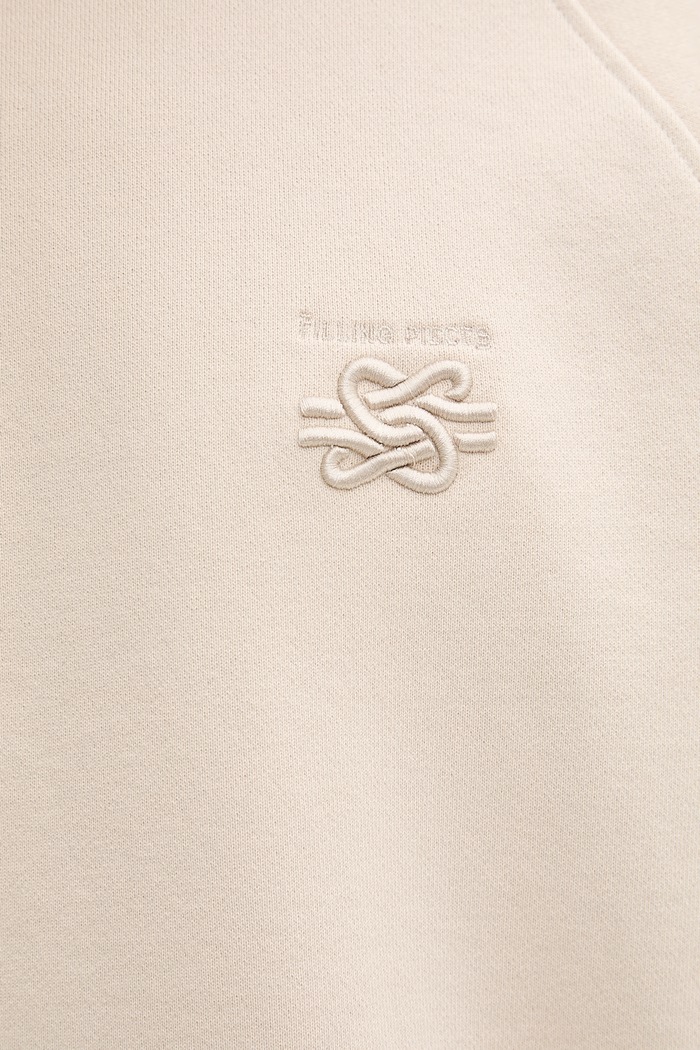 Filling Pieces mikina pánska bavlnená Boxy Embroidered 412630500143.292 béžová