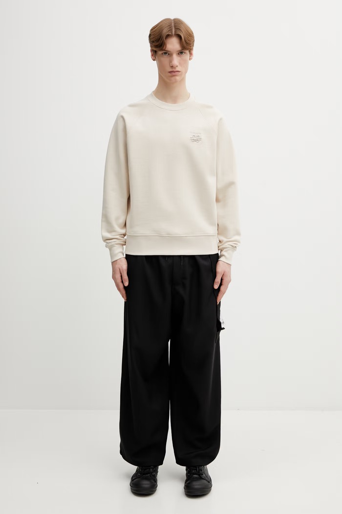 Filling Pieces Boxy Embroidered кофта из хлопка для мужчин 412630500143.292 бежевый