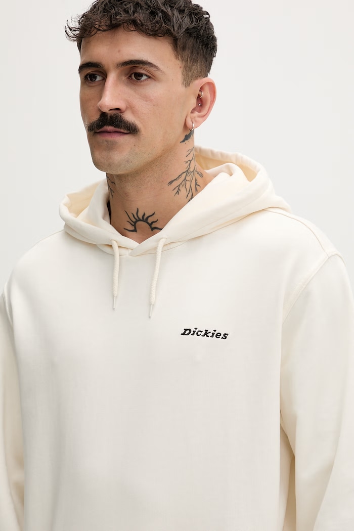 Dickies mikina s kapucňou pánska s bavlnou béžová DK0A889XECR1