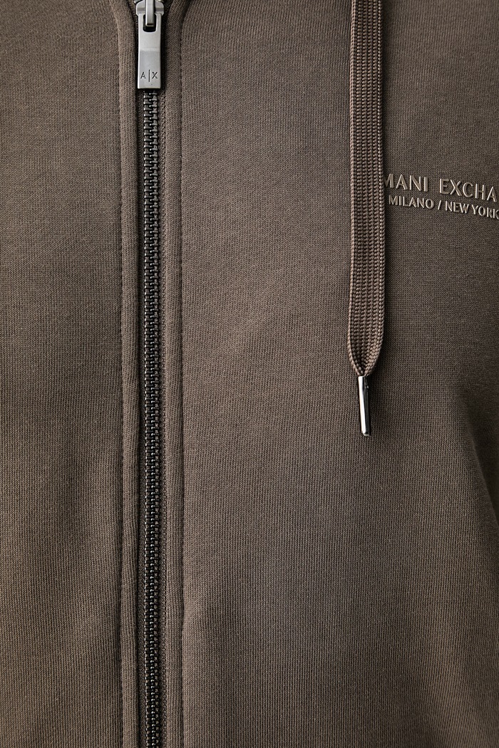 Armani Exchange bluza rozpinana z kapturem męska bawełniana XM001293.AF20934 brązowy