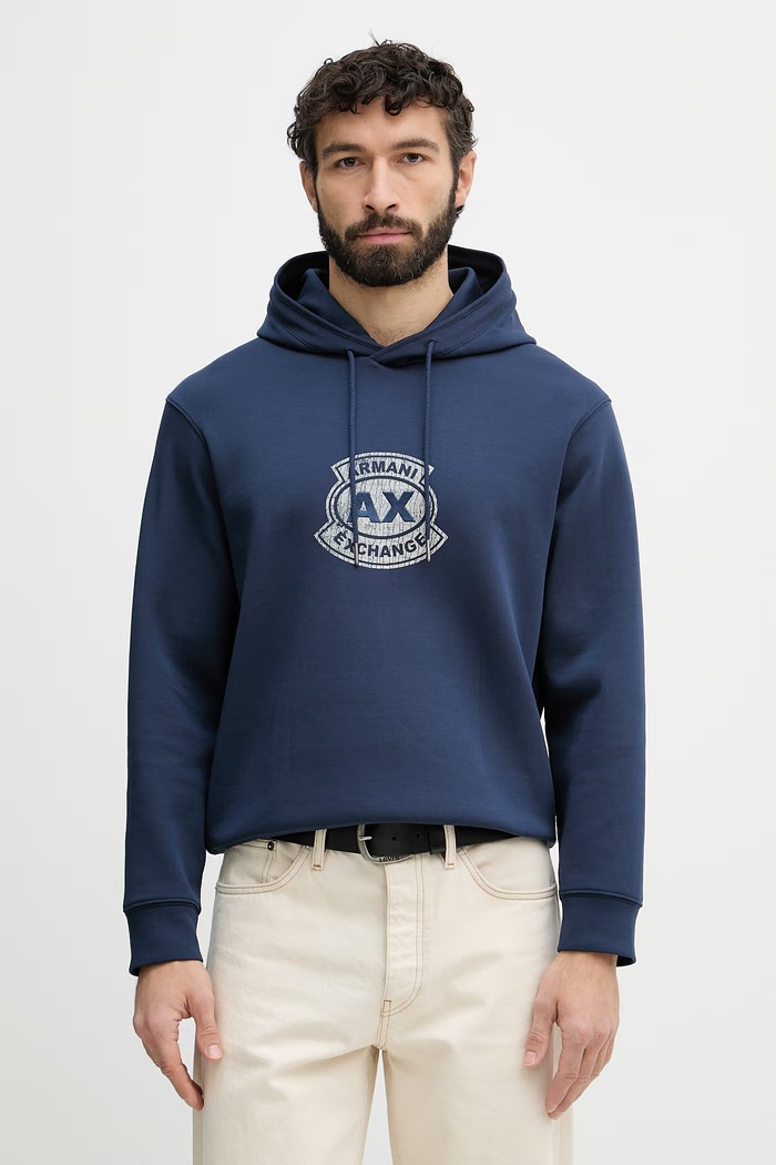 Armani Exchange dukserica sa kapuljačom za muškarce mornarsko plava XM002332.AF10818