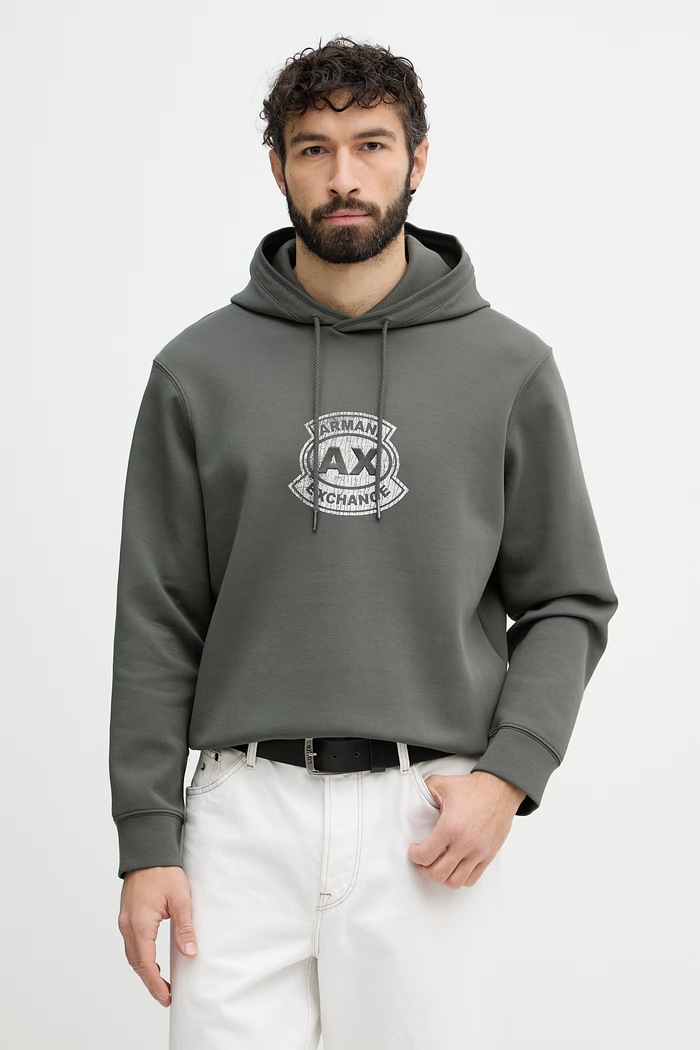 Armani Exchange bluza z kapturem męska zielony XM002332.AF10818