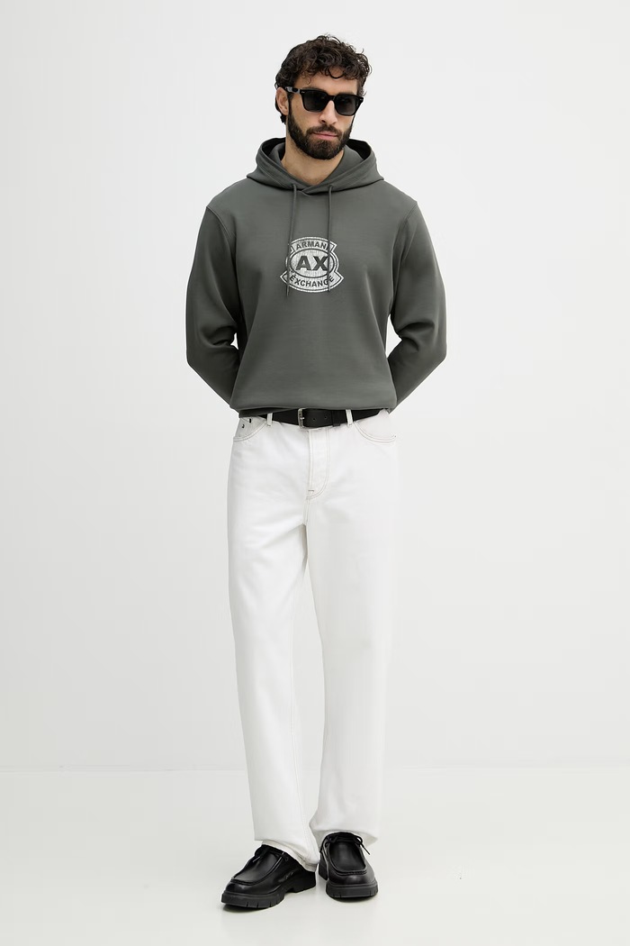 Armani Exchange bluza z kapturem męska XM002332.AF10818 zielony SS26