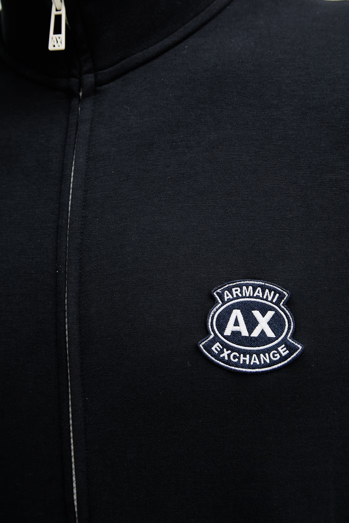 Armani Exchange hanorac cu fermoar pentru bărbați, cu bumbac XM002367.AF13047 bleumarin