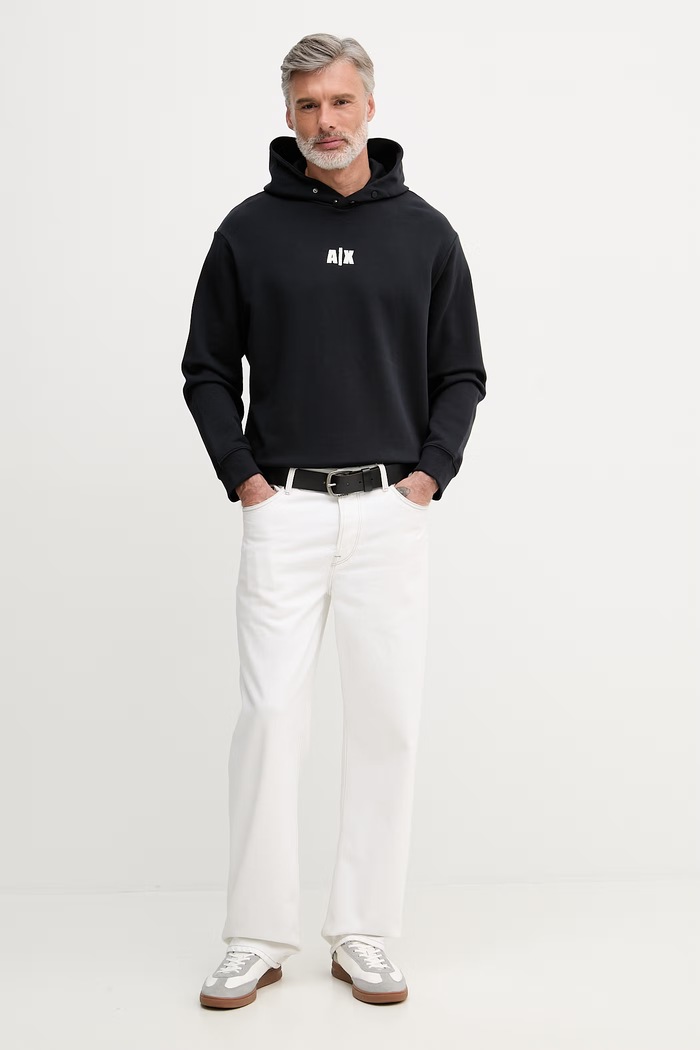 Armani Exchange mikina s kapucňou pánska bavlnená XM002388.AF20169 tmavomodrá SS26