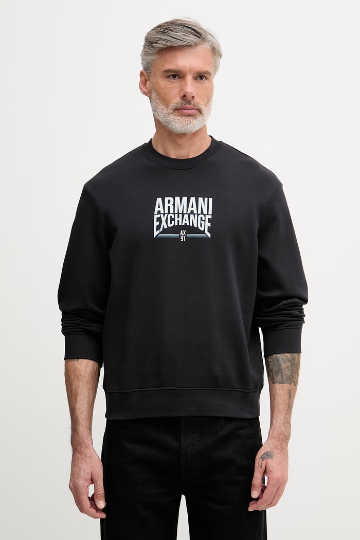 Armani Exchange pánska mikina s bavlnou čierna XM002446.AF22124