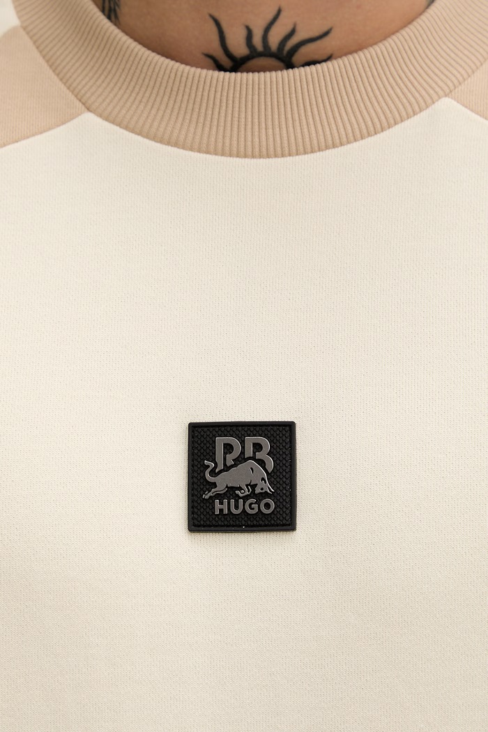 HUGO кофта чоловіча бавовняна Davalio_RB 50559679 бежевий