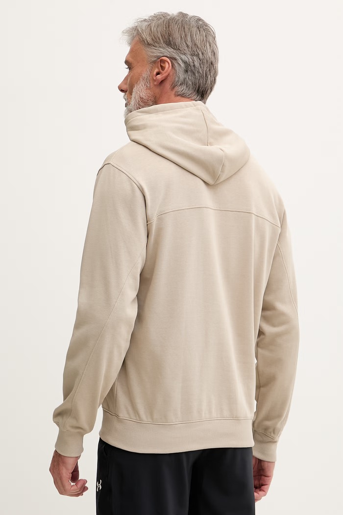 Oblečenie Under Armour mikina s kapucňou pánska s bavlnou Rival LW Hoodie 6012335 béžová