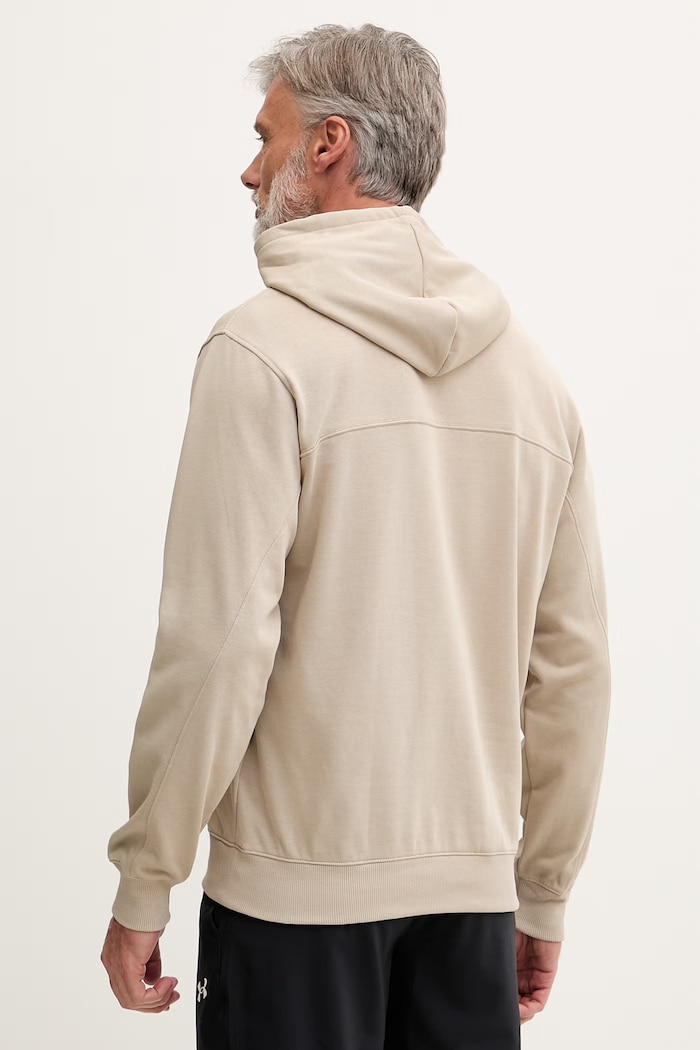 Oblečenie Under Armour mikina s kapucňou pánska s bavlnou Rival LW Hoodie 6012335 béžová