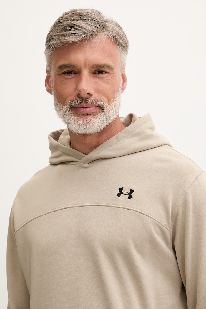 Under Armour mikina s kapucňou pánska s bavlnou Rival LW Hoodie béžová 6012335