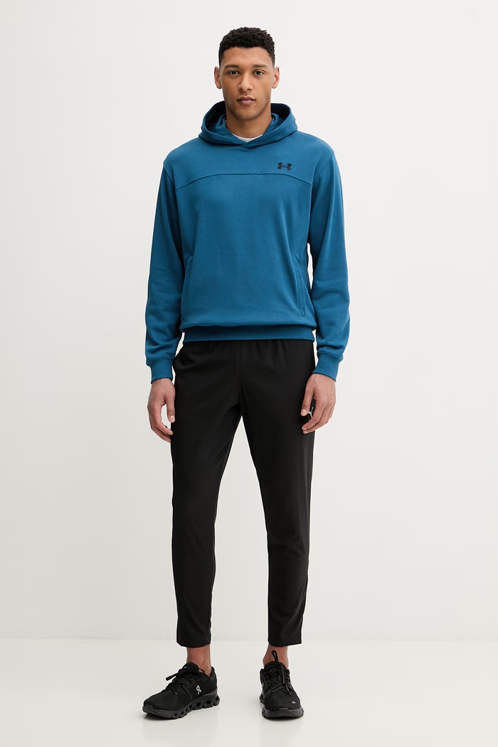 Under Armour mikina s kapucňou pánska bavlnená Rival LW Hoodie 6012335 modrá SS26