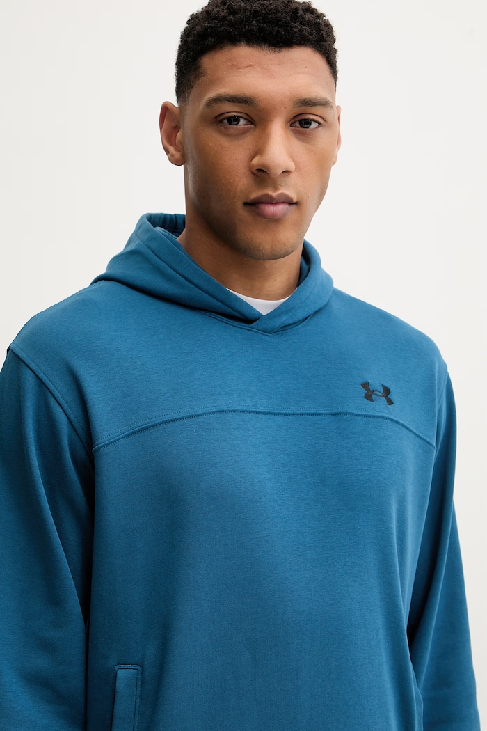 Under Armour mikina s kapucňou pánska bavlnená Rival LW Hoodie modrá 6012335