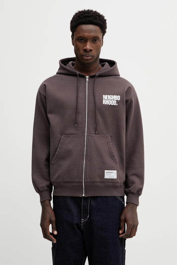 Odjeća Pamučna dukserica NEIGHBORHOOD CLASSIC SWEAT ZIP HOODIE LS 252UWNH.CSM03 smeđa