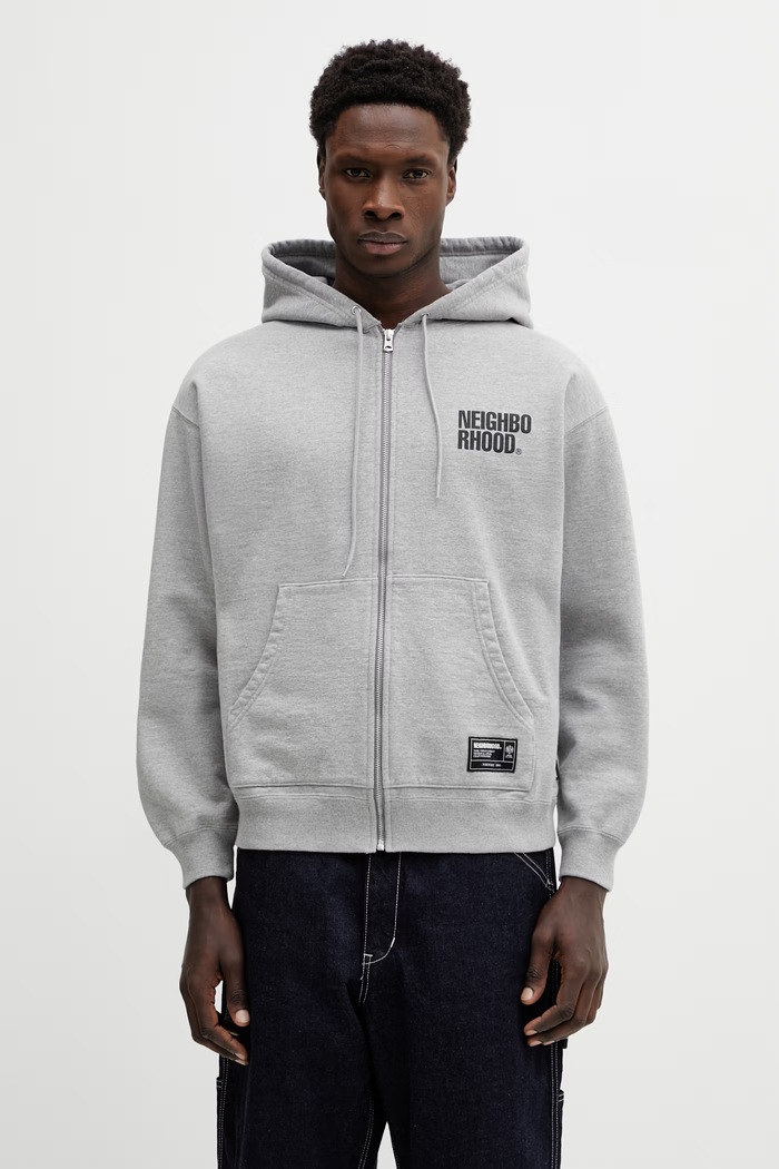 Clothing NEIGHBORHOOD cotton sweatshirt CLASSIC SWEAT ZIP HOODIE LS 252UWNH.CSM03 gray