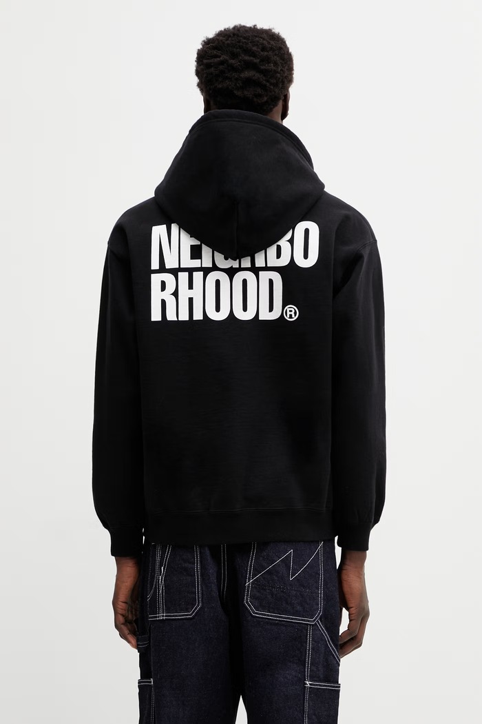 Βαμβακερή μπλούζα NEIGHBORHOOD CLASSIC SWEAT ZIP HOODIE LS στάμπα μαύρο 252UWNH.CSM03