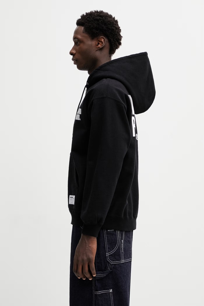 Βαμβακερή μπλούζα NEIGHBORHOOD CLASSIC SWEAT ZIP HOODIE LS 252UWNH.CSM03 μαύρο SS26