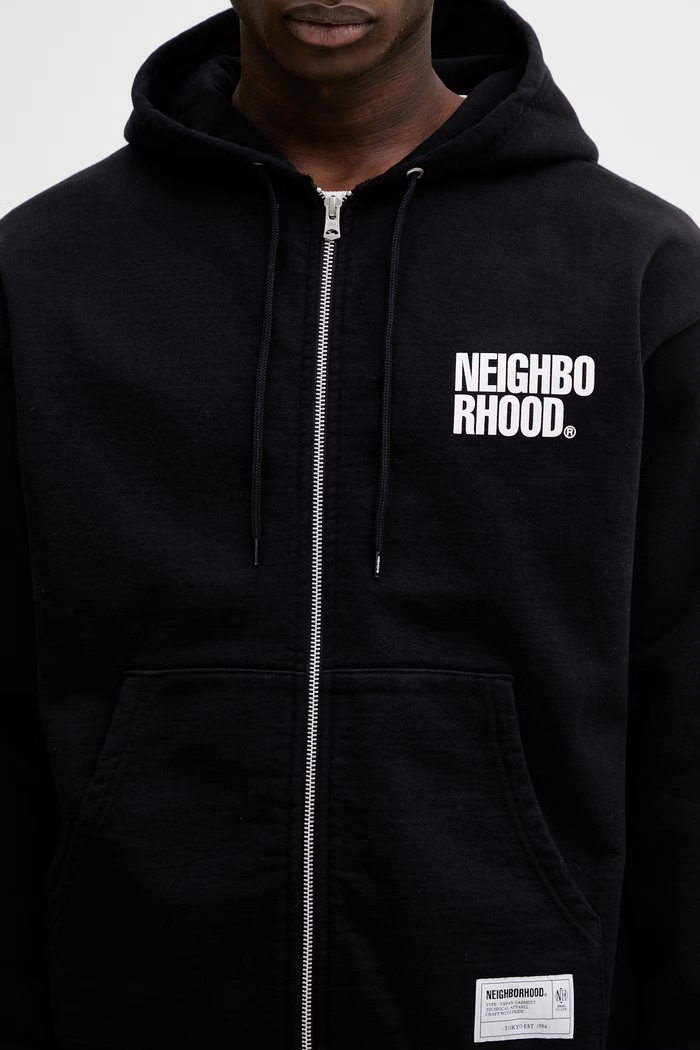 Βαμβακερή μπλούζα NEIGHBORHOOD CLASSIC SWEAT ZIP HOODIE LS μαύρο 252UWNH.CSM03