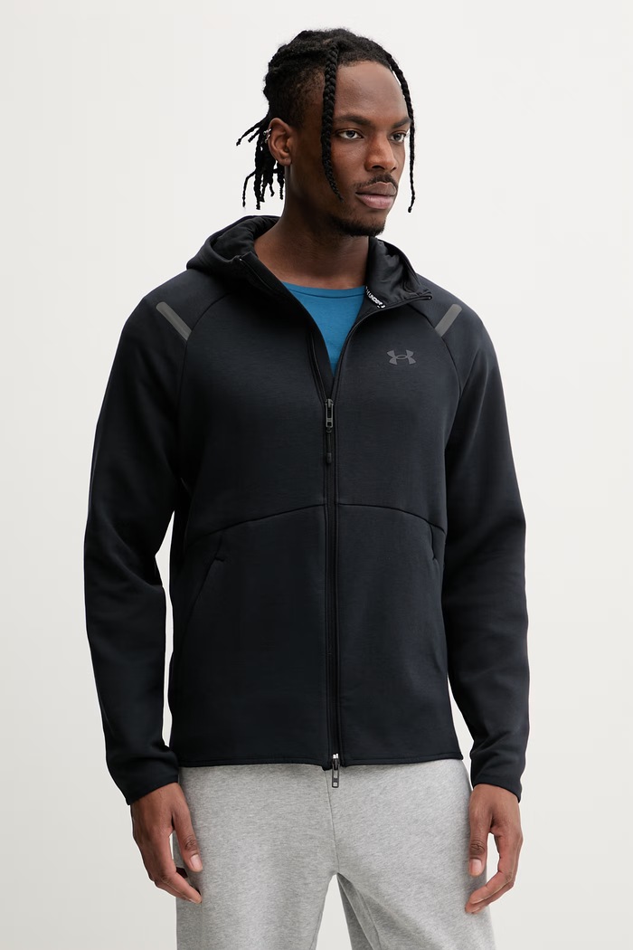 Under Armour суичър с цип мъжки Unstoppable Flc черен 1389352
