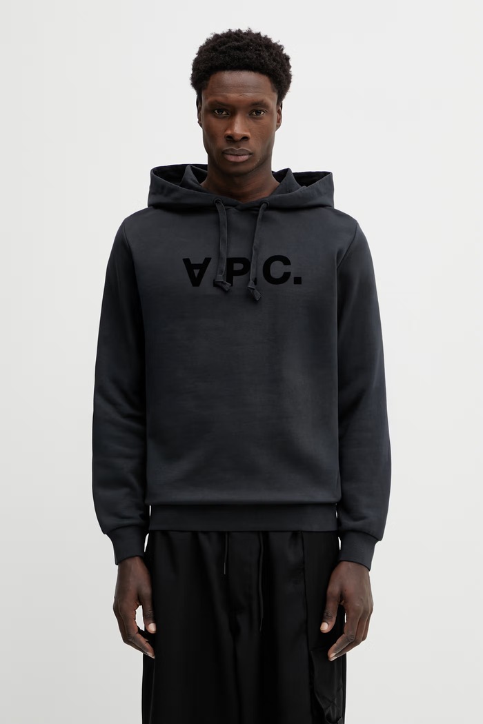 Бавовняна кофта A.P.C. Standard Grand Vpc надрук чорний COHMC.M27908