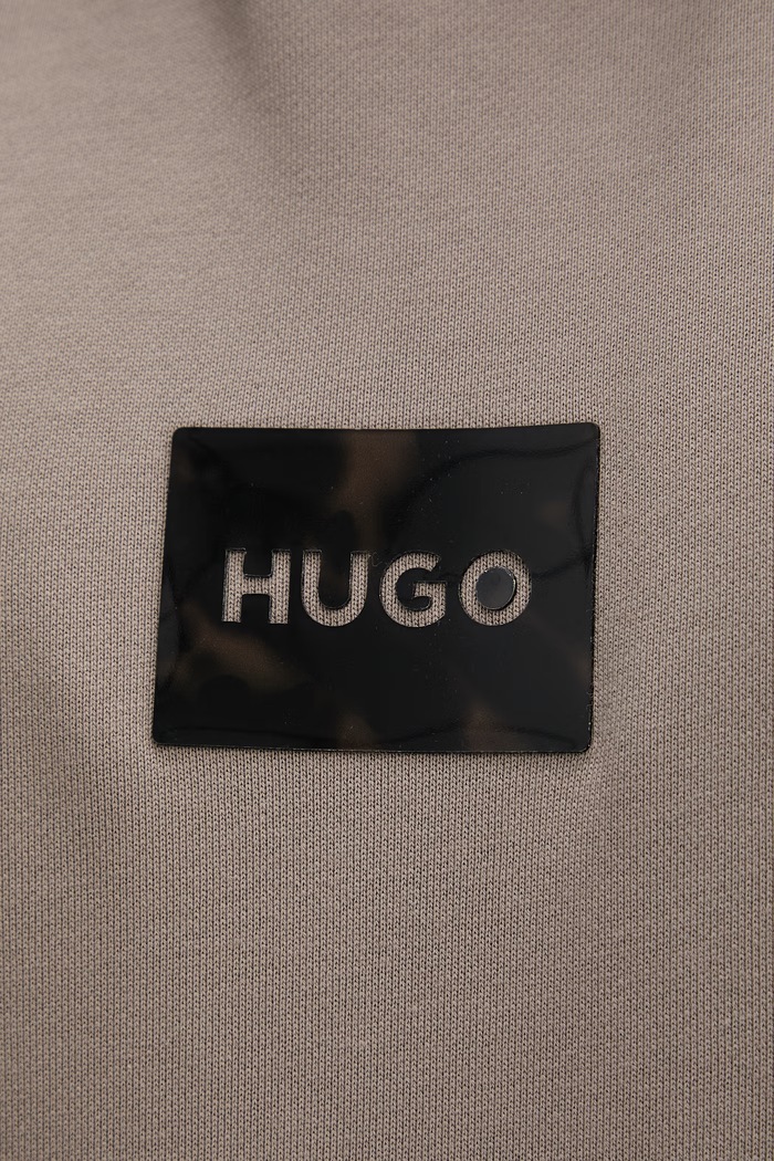 Βαμβακερή μπλούζα HUGO Daylo 50557452 μπεζ