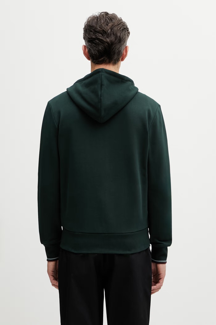 Odzież Fred Perry bluza rozpinana z kapturem męska bawełniana J7536 zielony