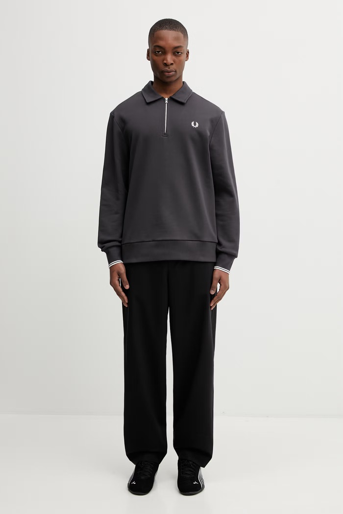 Bombažen pulover Fred Perry M2426 siva