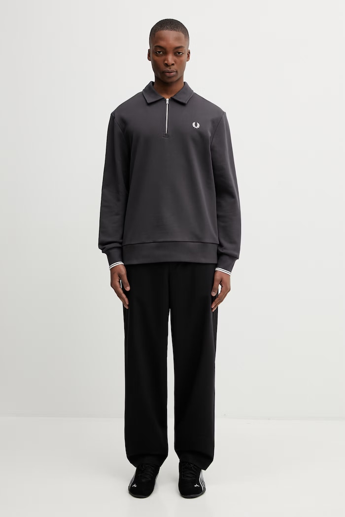 Bombažen pulover Fred Perry M2426 siva