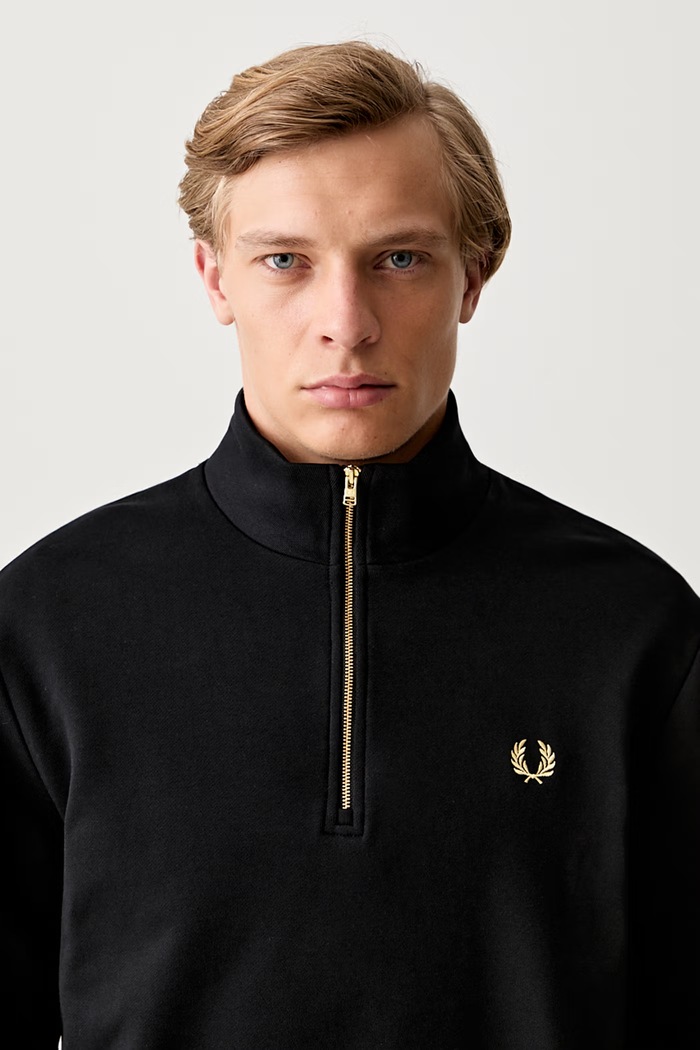 Fred Perry dukserica od pamuka za muškarce crna M2444