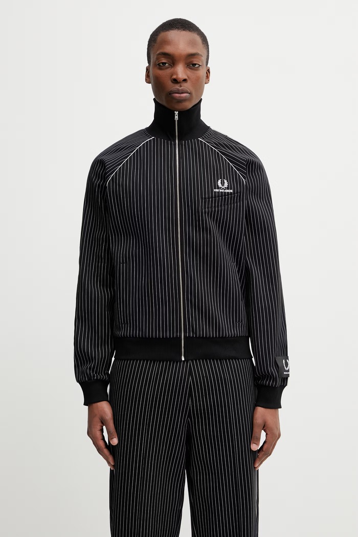 Fred Perry x Kris Van Assche bunda s bavlnou pánská černá SJ2100
