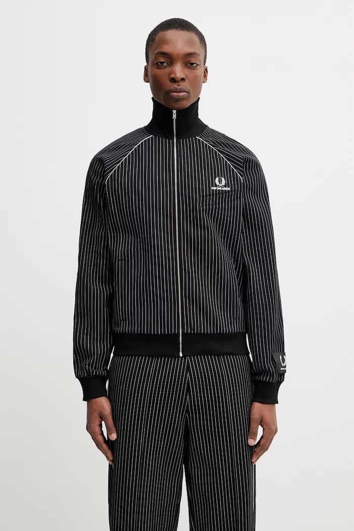 Fred Perry x Kris Van Assche bunda s bavlnou pánská černá SJ2100