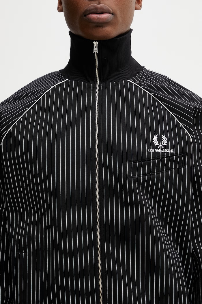 Fred Perry x Kris Van Assche bunda s bavlnou pánská černá SJ2100