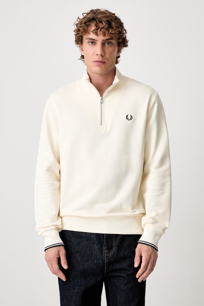 Fred Perry hanorac pentru bărbați din bumbac uni bej M3574.84A