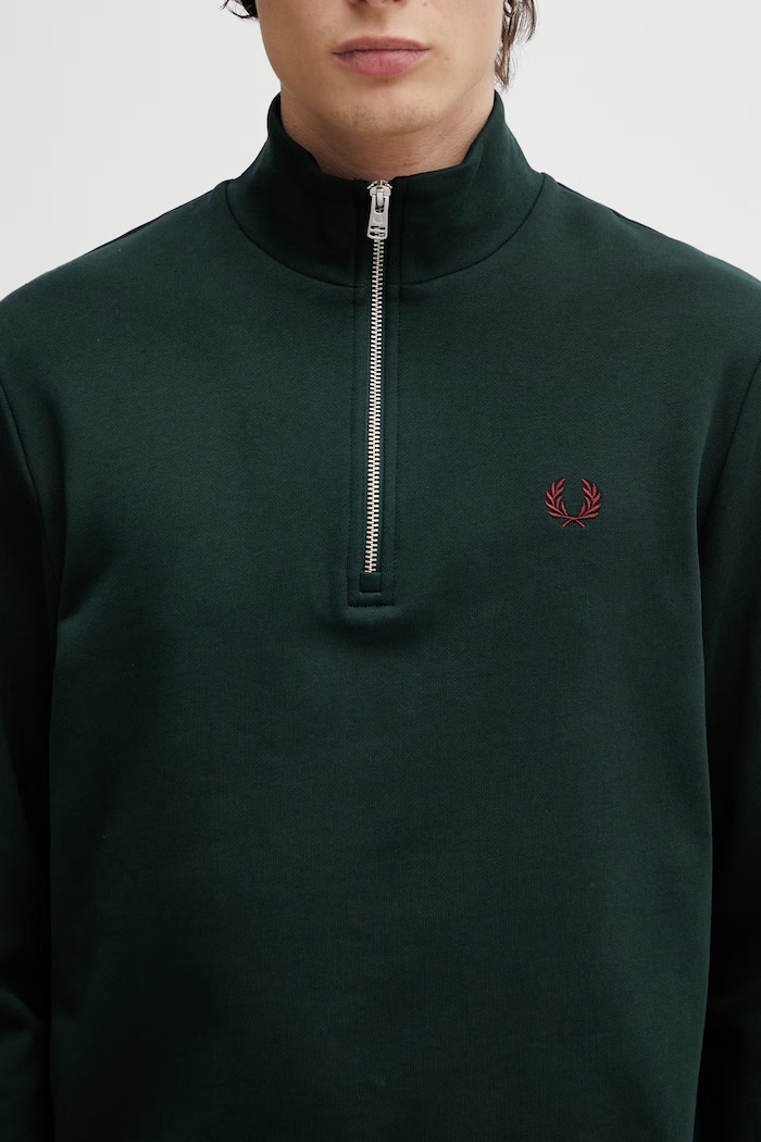 Fred Perry pulover moški bombažen zelena M3574.85A