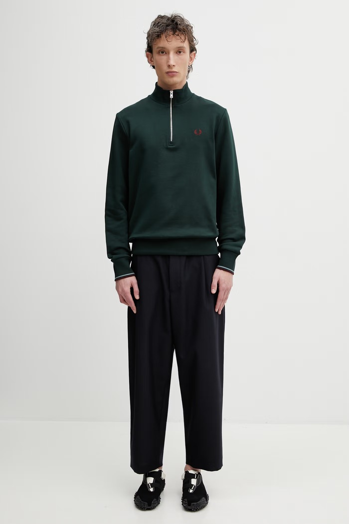 Fred Perry mikina bavlněná pánská M3574.85A zelená