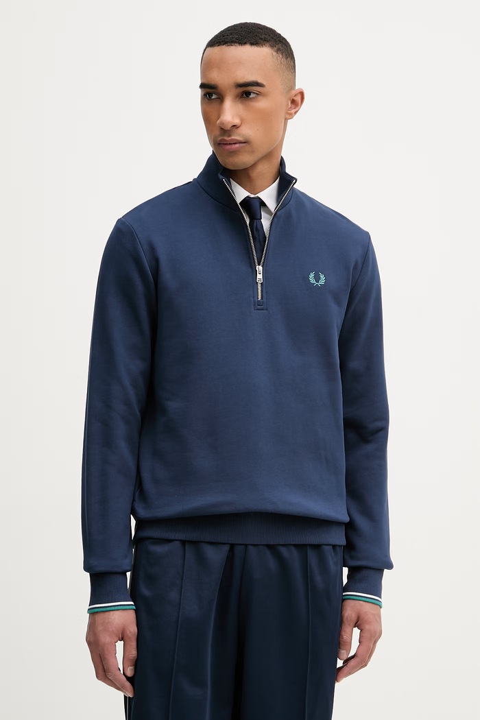 Fred Perry pulover moški bombažen mornarsko modra M3574.86A