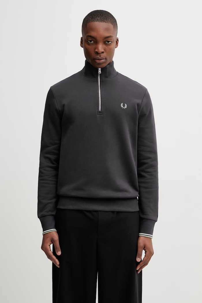 Fred Perry bluza bawełniana bawełna szary M3574.87A
