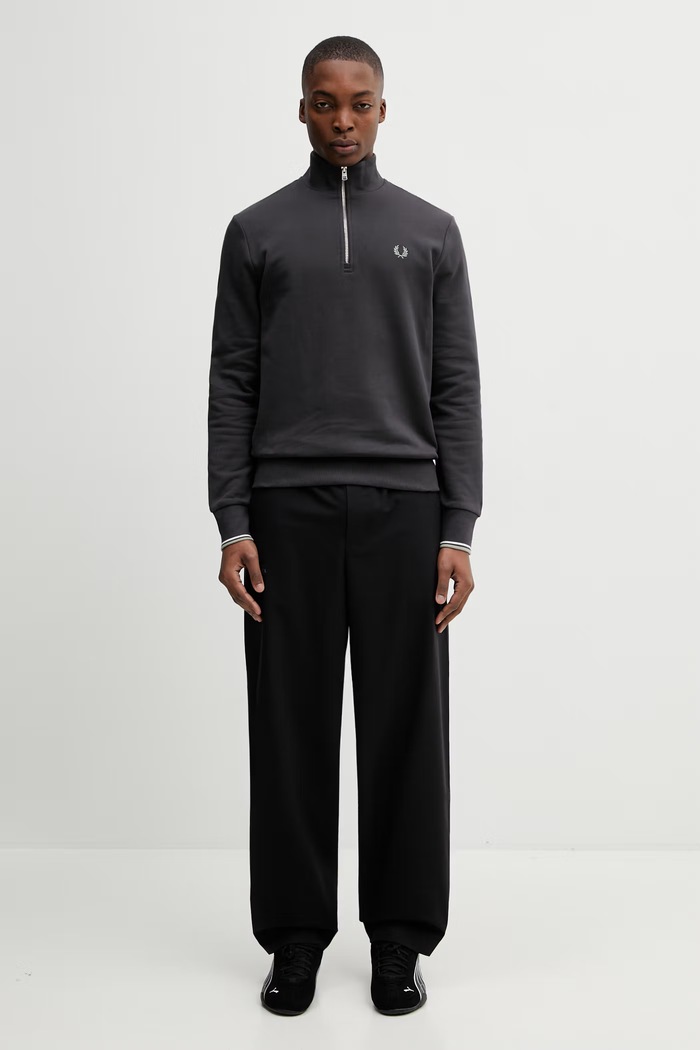 Bombažen pulover Fred Perry M3574.87A siva