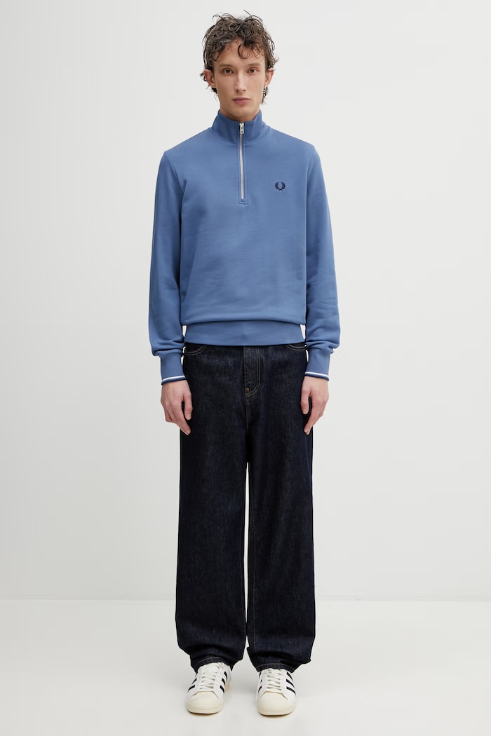 Fred Perry mikina bavlněná pánská M3574.89A modrá