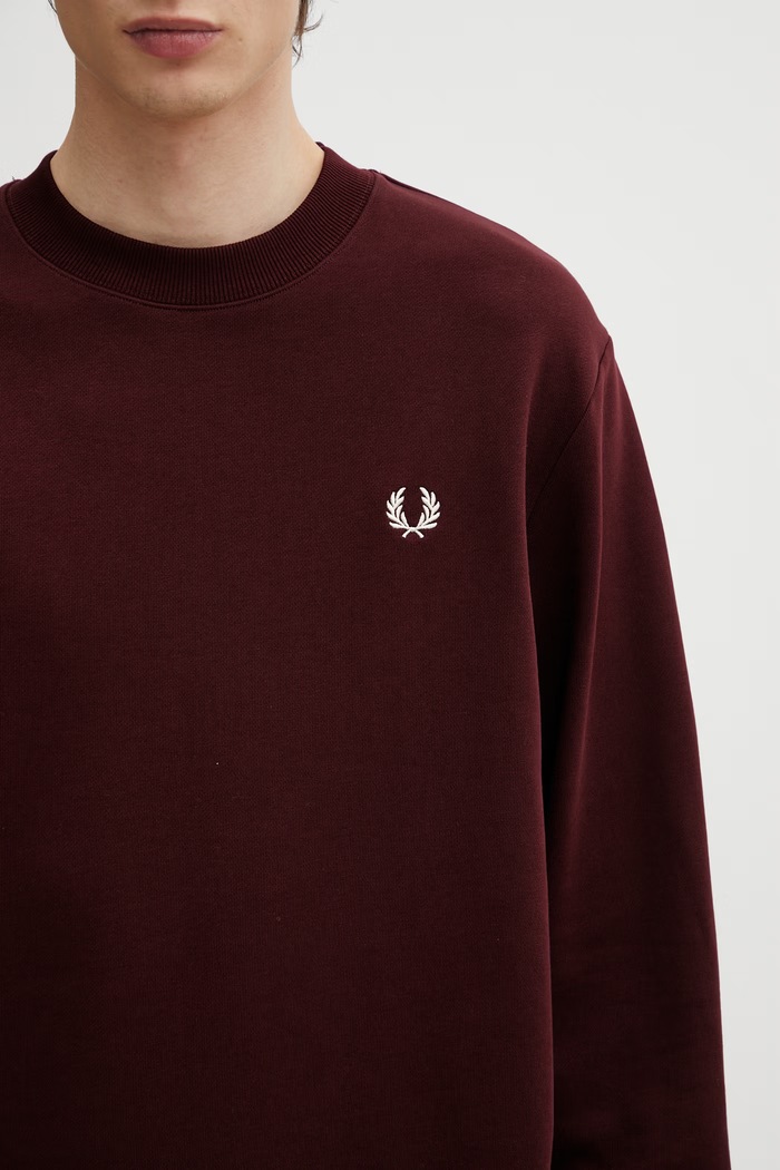 Fred Perry pulover moški bombažen bordo M7535.64A