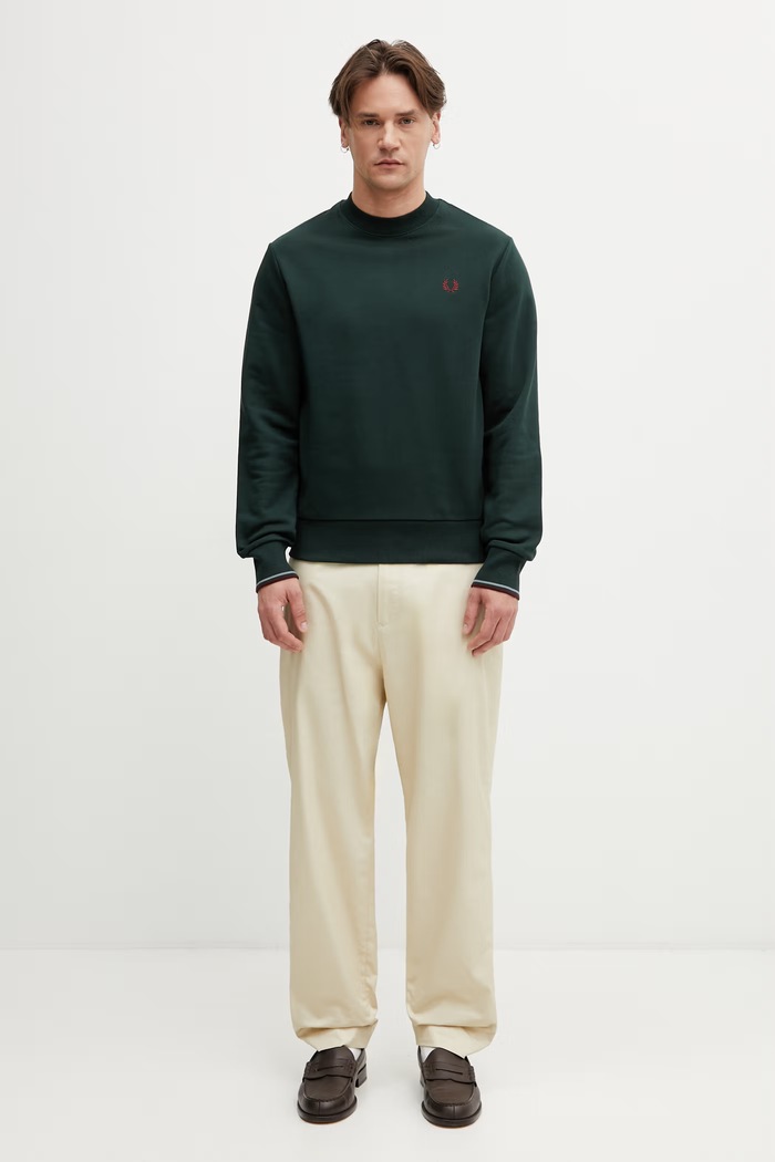 Fred Perry суичър от памук мъжки M7535.85A зелен