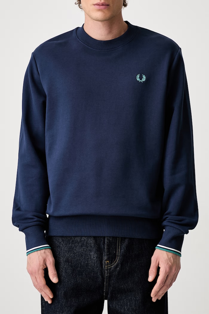 Fred Perry μπλούζα βαμβακερή ανδρική M7535.86A σκούρο μπλε