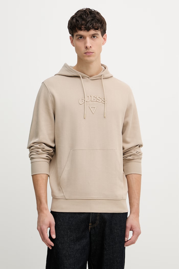 Guess mikina pánská bavlněná béžová M6GQ04.K3009