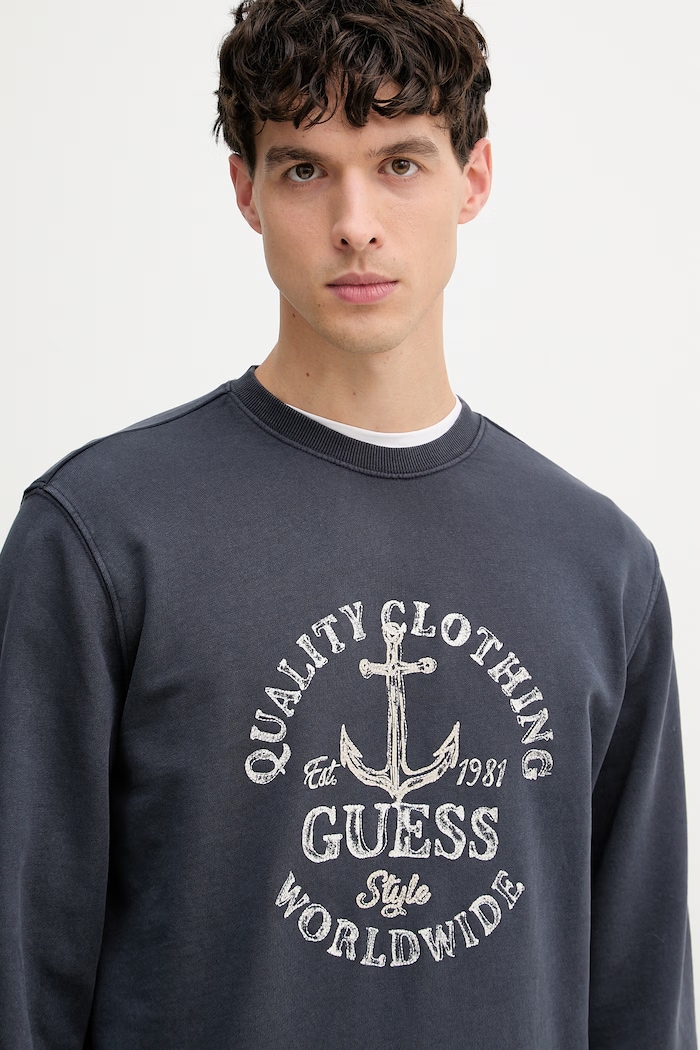 Guess felpa da uomo in cotone blu navy M6GQ23.K3464