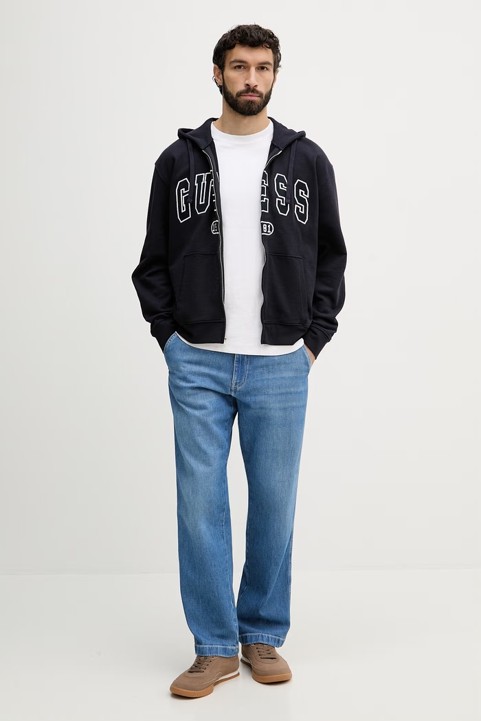 Guess μπλούζα με κουμπιά ανδρική βαμβακερή DAVIS M6GQ24.K3486 σκούρο μπλε SS26