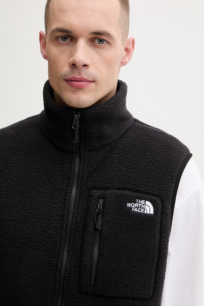 The North Face mikina bez rukávov pánska flísová YUMIORI čierna NF0A8B65JK31