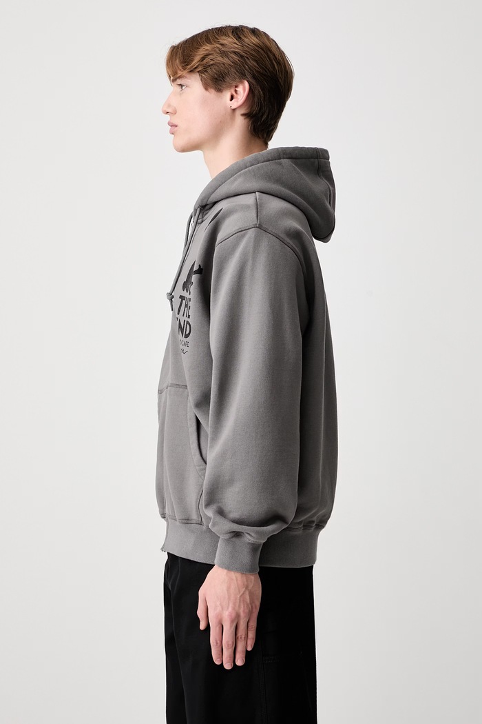 by Parra End the bunny bluza rozpinana z kapturem z bawełną męska 55410 szary SS26