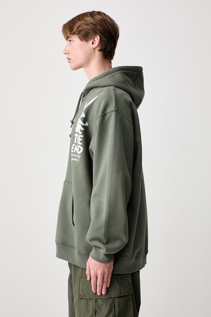 By Parra End the bunny bluza z kapturem męska bawełniana 55411.Green zielony SS26