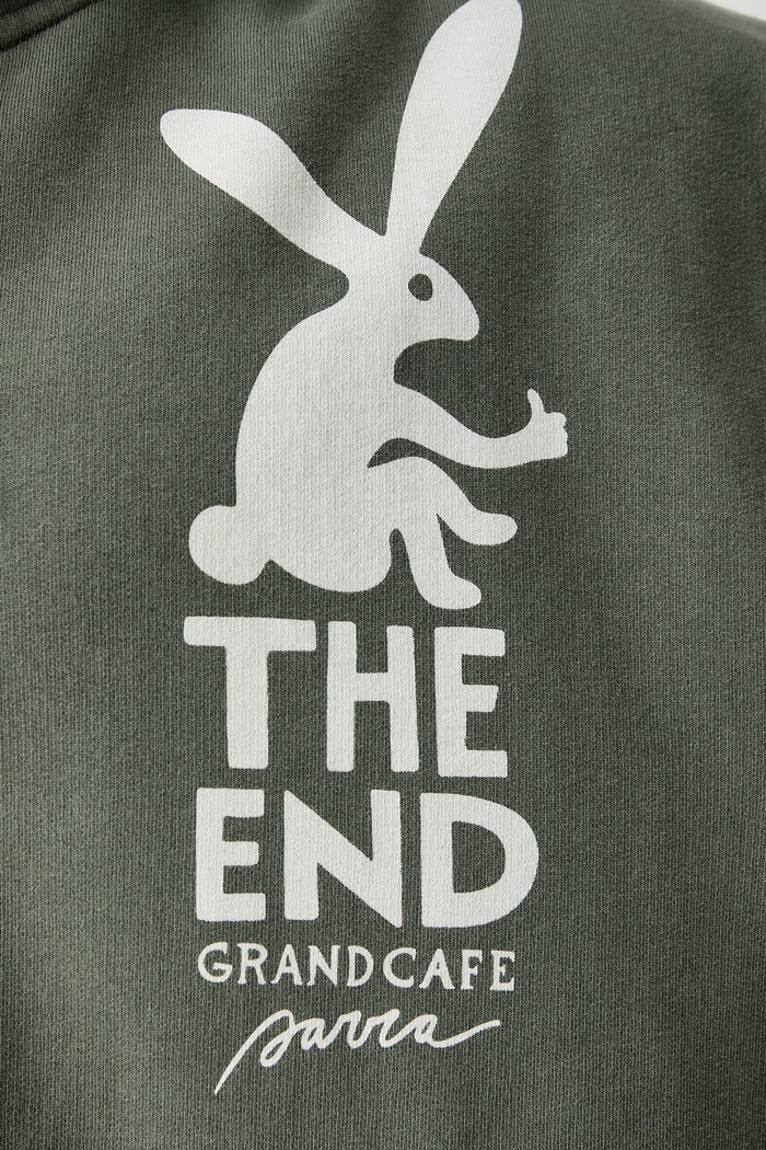 By Parra End the bunny bluza z kapturem męska bawełniana 55411.Green zielony