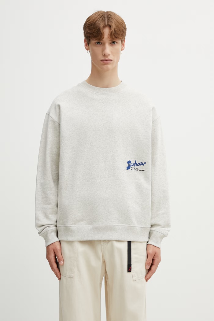 Oblečenie Barbour MOL0740BE54 mikina loungwear bavlnená dámska MOL0740BE54 béžová