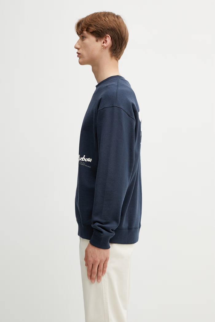 Barbour MOL0740NY91 hanorac oversized de bumbac pentru bărbați MOL0740NY91 bleumarin SS26
